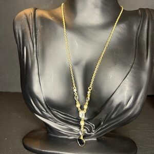 Gold and Black Pendant Necklace